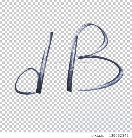 the decibel abbreviation drawn with a black marker 139062541