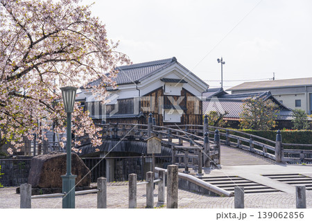 京都　八幡市　安居橋と桜 139062856