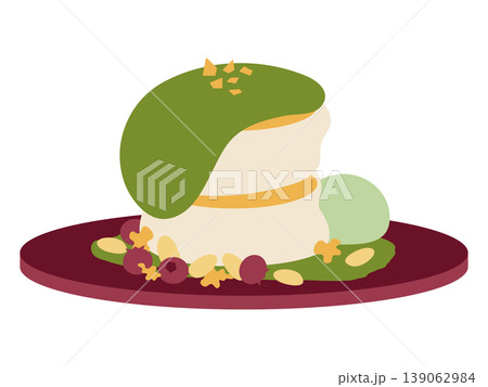 華やかな抹茶クリームのパンケーキ 華やかな抹茶クリームのパンケーキ 139062984
