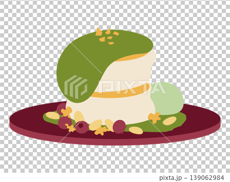 Pancakes with gorgeous matcha cream 139062984