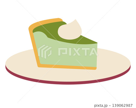 モダンでお洒落な抹茶ケーキのイラスト 139062987