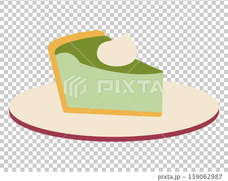 モダンでお洒落な抹茶ケーキのイラスト 139062987