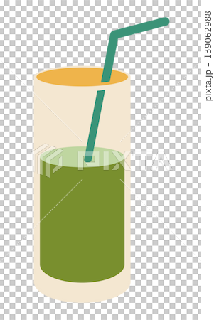 Vibrantly green iced green tea, matcha drink 139062988
