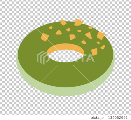 Donuts coated with nuts and matcha Donuts coated with nuts and matcha 139062991