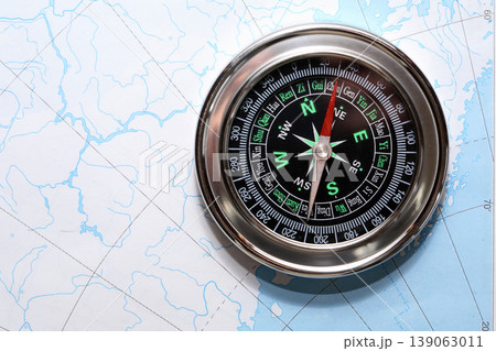 Compass On Map Compass On Map 139063011