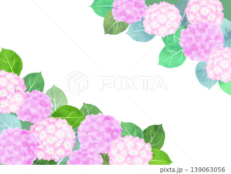 水彩風紫陽花のフレーム・ピンク 139063056