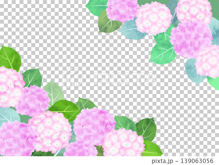 水彩風紫陽花のフレーム・ピンク 139063056