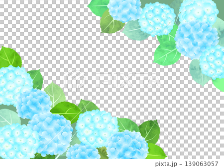 水彩風格繡球花畫框 - 藍色 水彩風格繡球花畫框 - 藍色 139063057