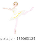ダンサーのイラスト_バレエ「眠れる森の美女」のオーロラ姫を踊るバレリーナのイメージ 139063125