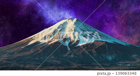 a beautiful night shot of a mountain in the night starry sky a beautiful night shot of a mountain in the night starry sky 139063348