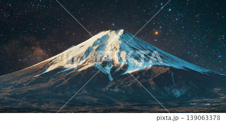a beautiful night shot of a mountain in the night starry sky a beautiful night shot of a mountain in the night starry sky 139063378