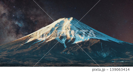 a beautiful night shot of a mountain in the night starry sky a beautiful night shot of a mountain in the night starry sky 139063414