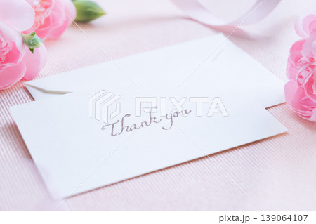 メッセージカード Thank you カーネーション メッセージカード Thank you カーネーション 139064107
