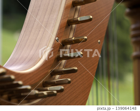 Harp instrument detail close up 139064148