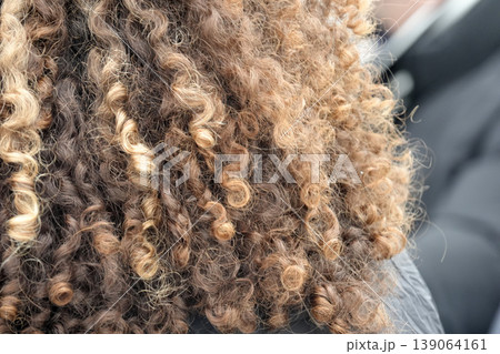 male curly hair detail close up 139064161