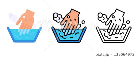 Hand Wash Laundry Cleaning Clothes Icon Vector Hand Wash Laundry Cleaning Clothes Icon Vector 139064972