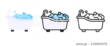 Bathtub Bathroom Spa Relaxation Hygiene Icon Vector 139064976