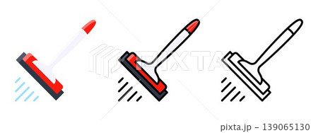 Window Squeegee Glass Cleaning Tool Icon Vector Window Squeegee Glass Cleaning Tool Icon Vector 139065130