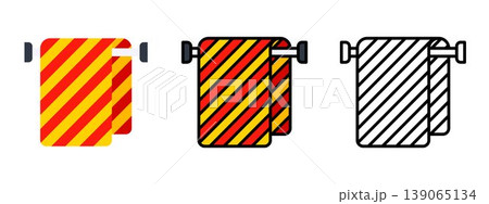 Bathroom Towel Fabric Hygiene Drying Icon Vector 139065134