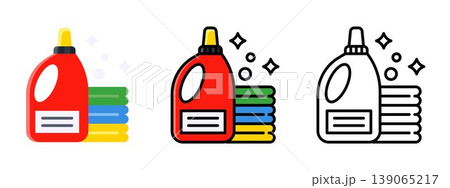 Laundry Detergent Cleaning Liquid Bottle Icon Vector Laundry Detergent Cleaning Liquid Bottle Icon Vector 139065217