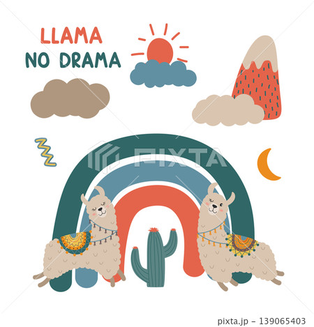 postcard with funny llama postcard with funny llama 139065403