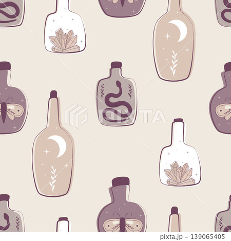 pattern with magic bottles pattern with magic bottles 139065405