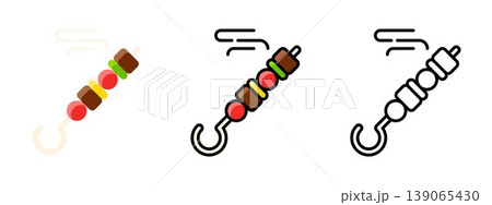 Grilled skewers bbq meat barbecue food stick meal Grilled skewers bbq meat barbecue food stick meal 139065430