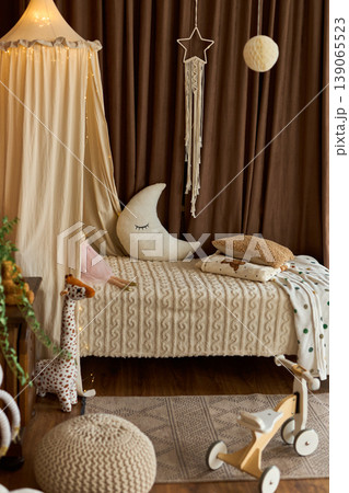 Cozy Childrens Bedroom with Canopy and Toys 139065523