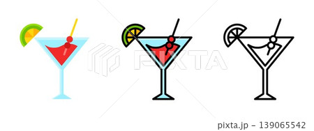 Cocktail drink alcohol glass straw summer party beverage Cocktail drink alcohol glass straw summer party beverage 139065542