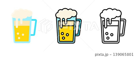Beer mug with frothy beer drink alcoholic beverage glass 139065801