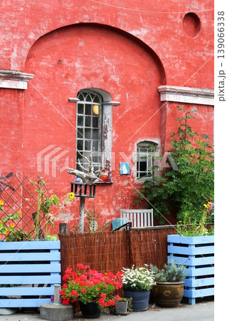 Facade of a building in the freetown of Christiania in Copenhagen, Denmark Facade of a building in the freetown of Christiania in Copenhagen, Denmark 139066338