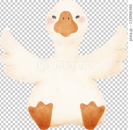 Goose Soft Watercolor Clipart Cute Goose Poses Hand drawing Illustration Goose Soft Watercolor Clipart Cute Goose Poses Hand drawing Illustration 139066360