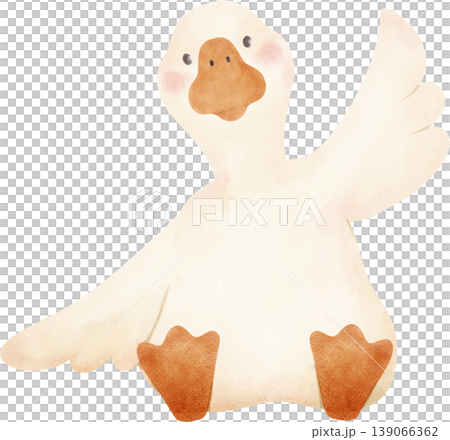 Goose Soft Watercolor Clipart Cute Goose Poses Hand drawing Illustration Goose Soft Watercolor Clipart Cute Goose Poses Hand drawing Illustration 139066362