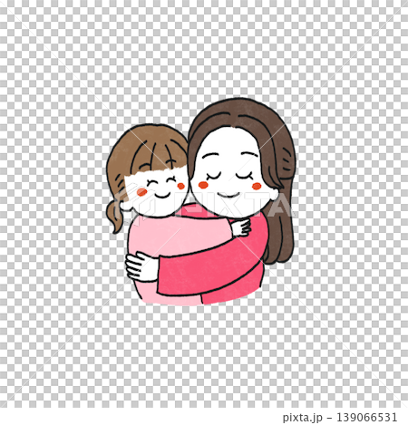 父母與孩子擁抱的插圖 139066531