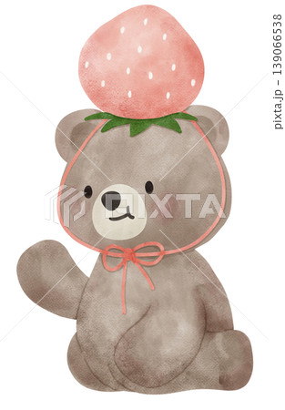 Spring Bear Coquette Joyful Spring Garden Nature cute hand drawing cartoon watercolor illustration Spring Bear Coquette Joyful Spring Garden Nature cute hand drawing cartoon watercolor illustration 139066538