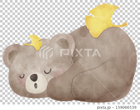 Spring Bear Coquette Joyful Spring Garden Nature cute hand drawing cartoon watercolor illustration 139066539