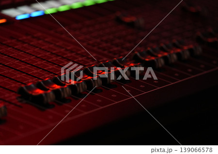 Audio Mixer sound check stage live concert instrument detail Audio Mixer sound check stage live concert instrument detail 139066578
