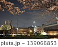 夜桜　川岸　新川　 139066853