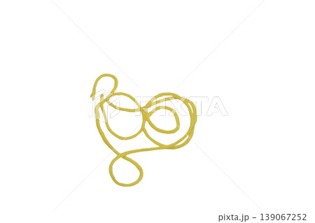 A separate yellow wool thread. A separate yellow wool thread. 139067252