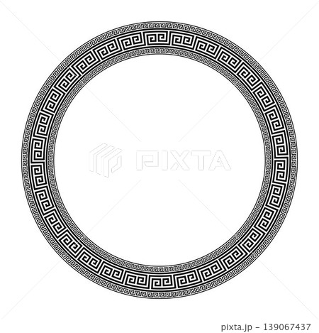 Circular design Greek key pattern, meander....のイラスト素材 [139067437] - PIXTA