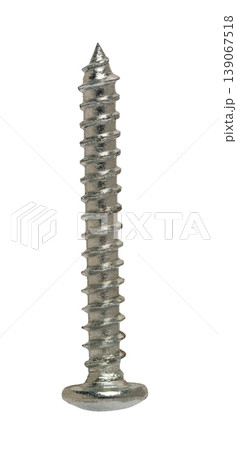 Construction screw close-up on a white isolated background Construction screw close-up on a white isolated background 139067518