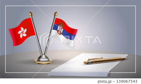 Small national flag of Hong Kong and Serbia flag Relation, Template Vector Illustration Small national flag of Hong Kong and Serbia flag Relation, Template Vector Illustration 139067543