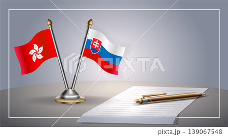Small national flag of Hong Kong and Slovakia flag Relation, Template Vector Illustration Small national flag of Hong Kong and Slovakia flag Relation, Template Vector Illustration 139067548