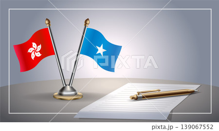 Small national flag of Hong Kong and Somalia flag Relation, Template Vector Illustration Small national flag of Hong Kong and Somalia flag Relation, Template Vector Illustration 139067552