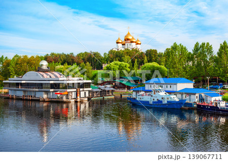 Yaroslavl city, Volga river aerial view 139067711
