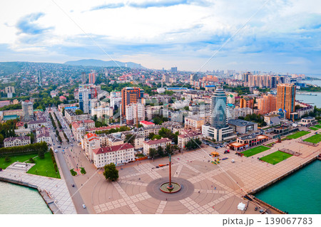 Novorossiysk city aerial panoramic view 139067783