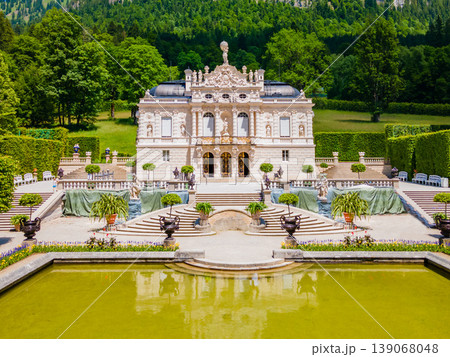 Schloss Linderhof Palace aerial panoramic view 139068048