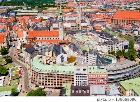 Marienplatz aerial panoramic view in Munich city, Germany Marienplatz aerial panoramic view in Munich city, Germany 139068096