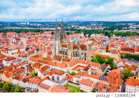 Regensburg city aerial panoramic view, Germany 139068194
