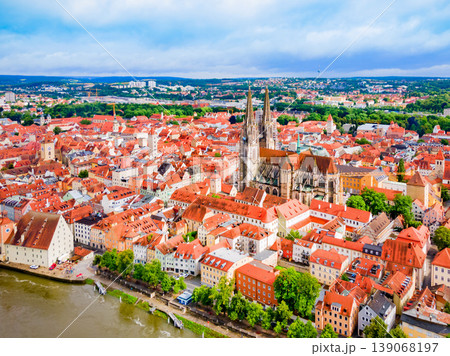 Regensburg city aerial panoramic view, Germany Regensburg city aerial panoramic view, Germany 139068197